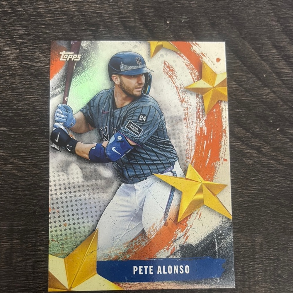 Topps Baseball Card with Blue and Yellow Accents